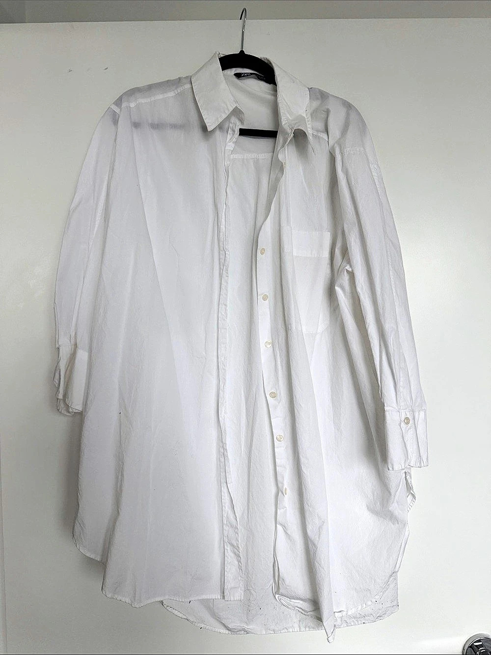 Zara White Button Down Shirt Size Medium Like New